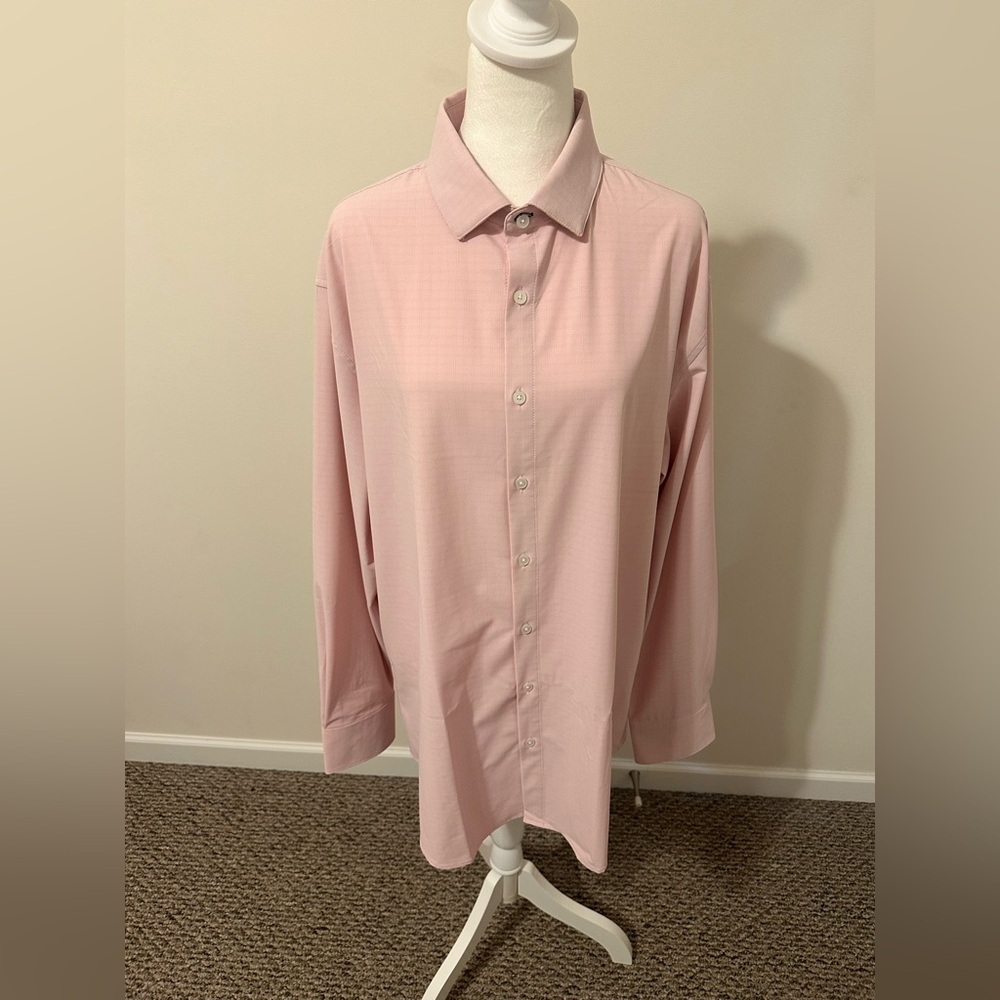 Mizzen + Main Pink Plaid Pattern Leeward Classic Button Down Shirt Size XL